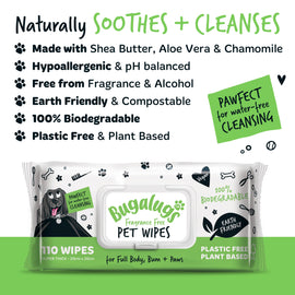 Bugalugs Biodegradable Pet Wipes 110pk