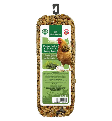 Natures Grub Pecking Block Garlic & Herb 330g
